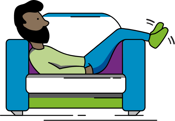 illustration of guy lounging on a couch illustration of guy lounging on a couch
